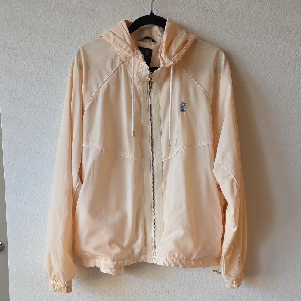 P.E Nation Women's Cream Hooded Windbreaker Jacket